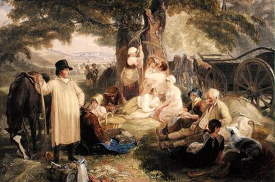 صانعو القش في العشاء (ألوان مائية على ورق) بواسطة توماس يفوز