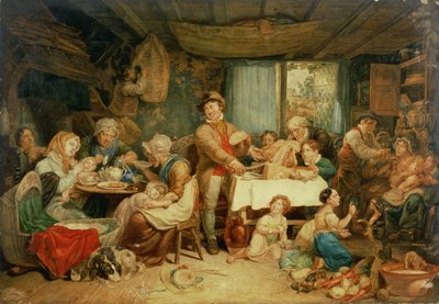 العيش بعيدًا عن دهون الأرض ، عيد ريفي (مرحاض مع صمغ عربي على لوحة) بواسطة توماس يفوز