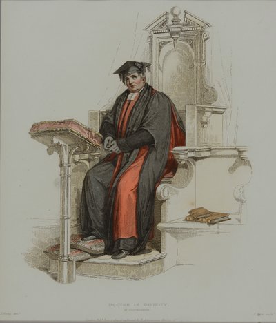 دكتور في اللاهوت ، محفور من قبل J. Agar ، نُشر في R. History of Oxford لـ R. Ackermann ، 1814 (نقش يدوي) بواسطة توماس أوينز