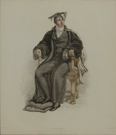 بروكتور ، نقشها ج. أغار ، نُشر في R. History of Oxford لـ R. Ackermann ، 1814 (نقش يدوي) بواسطة توماس أوينز
