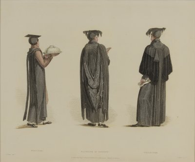 خادم ، بكالوريوس في اللاهوت ، جامع ، محفور من قبل J. Agar ، تم نشره في R.Eckermann&39;s History of Oxford ، 1814 (نقش يدوي) بواسطة توماس أوينز
