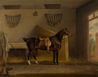 صياد خليج مثقل في إسطبل ، حوالي عام 1819 (زيت على قماش) بواسطة توماس ويفر