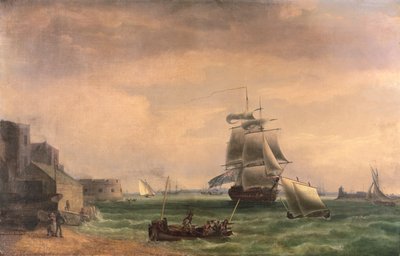 Men-O&39;-War and Small Craft في ميناء بورتسموث ، أواخر القرن الثامن عشر أو أوائل القرن التاسع عشر بواسطة Thomas Whitcombe