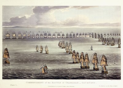 بدء معركة ترافالغار ، 21 أكتوبر 1805 ، 1817 بواسطة توماس ويتكومب