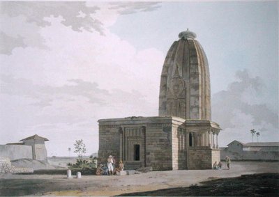 معبد هندو في ديو ، في بهار ، اللوحة الثالثة والعشرون من "المشهد الشرقي" ، نشرت عام 1800 (مائي ملون) بواسطة توماس وويليام دانييل