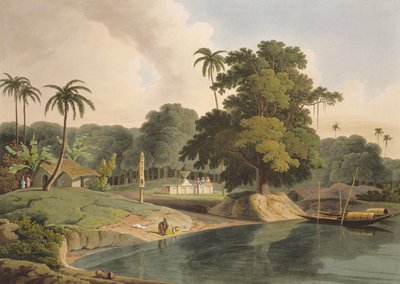 بالقرب من Bandell على نهر Hoogly ، اللوحة الثامنة من الجزء 6 من "المشهد الشرقي" ، الحانة. 1804 (أكواتينت) بواسطة توماس وويليام دانييل
