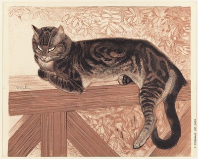الصيف: قطة على درابزين بواسطة Théophile Alexandre Pierre Steinlen