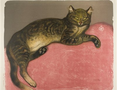 الشتاء قطة على وسادة بواسطة Théophile Alexandre Pierre Steinlen
