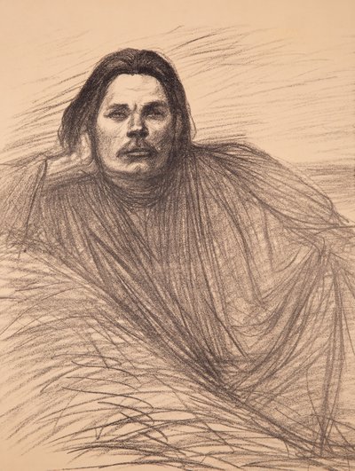 صورة شخصية للمؤلف مكسيم غوركي 1868-1939 ، حوالي 1894. بواسطة ثيوفيل الكسندر شتاينلين
