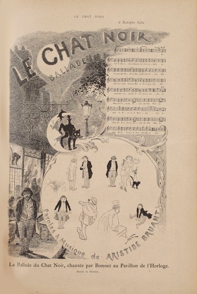 قصة الكباريه الشهير لو شات نوار ، مجلة Le Chat Noir ، 1884. بواسطة ثيوفيل الكسندر شتاينلين