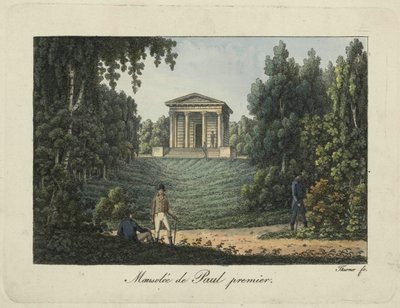 معبد بول الأول أو ضريح بولس الأول في حديقة بافلوفسك ، 1810. بواسطة تورنر