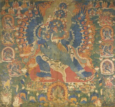 Thangka يصور Mahottara Heruka بواسطة مدرسة التبت