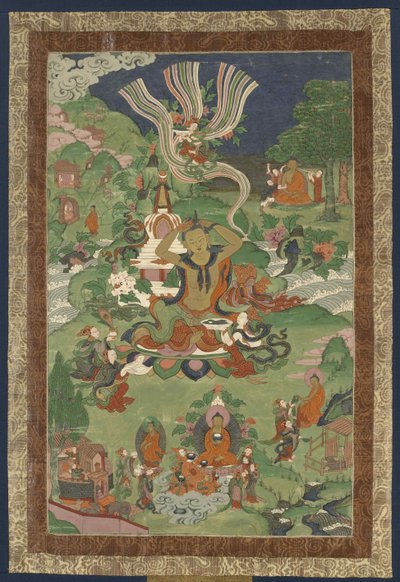 Thangka مع مشاهد من حياة بوذا ، النصف الثاني من القرن التاسع عشر .. بواسطة الثقافة التبتية.