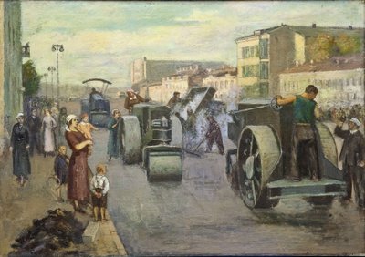 إعادة بناء موسكو على قدم المساواة Pustovalov ، Timofei Ermilovich (1891-1944). زيت على قماش ، مقاس 82x115 بواسطة تيموثي إرميلوفيتش بوستوفالوف