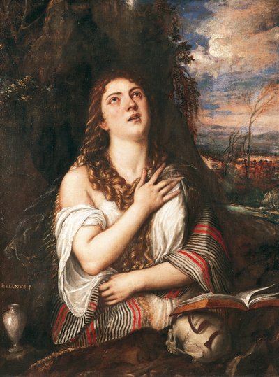 لا مادالينا ، بواسطة تيتيان (حوالي 1490-1576) ، زيت على قماش بواسطة تيتيان (1488-1576)