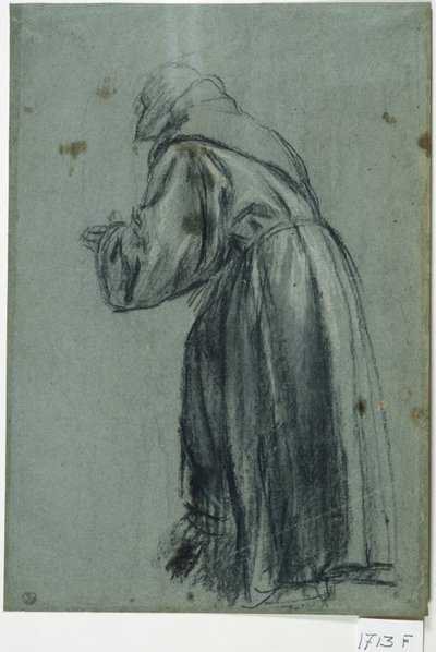 الفرنسيسكاني في الصلاة (فحم على ورق) بواسطة Titian (c.1488-1576)