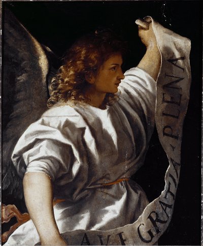 Polyptych Averoldi: أعلن الملاك بواسطة تيتيان (1488-1576)