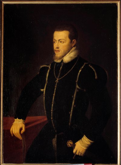 صورة لفيليب الثاني (1527-1598) ملك إسبانيا والبرتغال لوحة تيزيانو فيسيليو تسمى تيتيان (1485-1576) القرن السادس عشر الشمس. 1،08x0،76 م بواسطة تيزيانو فيتشيلي
