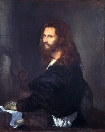 صورة لموسيقي ، تيزيانو فيسيليو (1490-1576) ، زيت على قماش ، 82 × 99 سم. بواسطة تيتيان (1488-1576)