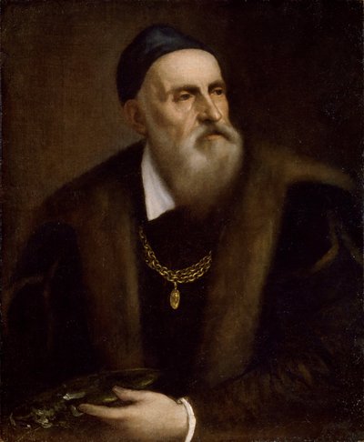 بورتريه ذاتي بواسطة تيتيان (1488-1576). زيت على قماش ، حوالي 1562-1563 ، الأبعاد: 78 × 63. معرض أوفيزي ، فلورنسا بواسطة تيزيانو فيتشيلي