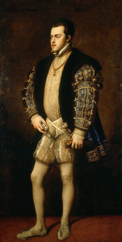 صورة لفيليب الثاني 1527-1598 ، ملك إسبانيا والبرتغال. بواسطة تيتيان
