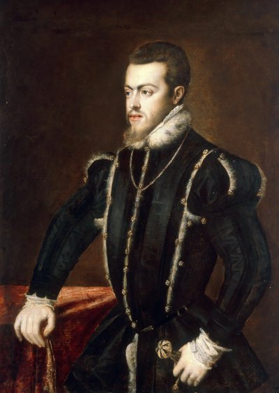 صورة لفيليب الثاني 1527-1598 ، ملك إسبانيا والبرتغال ، حوالي 1553. بواسطة تيتيان