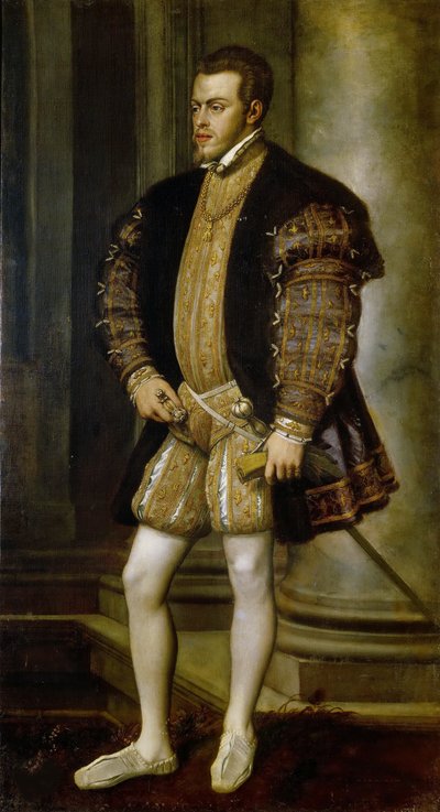 صورة لفيليب الثاني 1527-1598 ، ملك إسبانيا والبرتغال ، حوالي 1554. بواسطة تيتيان