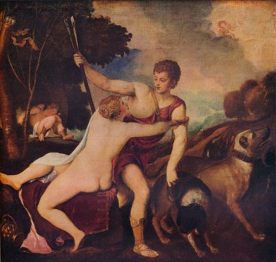 فينوس وأدونيس ، c1545 ، 1937 بواسطة تيزيانو فيتشيلي