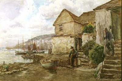في Newlyn (ألوان مائية) بواسطة توم كلوف