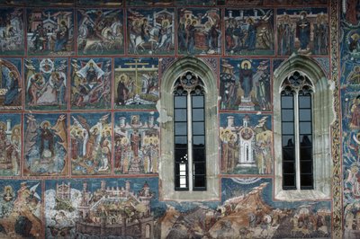 Figures of Saints, fresco on outside walls of Moldovita monastery بواسطة توما دي لا سوسيفا