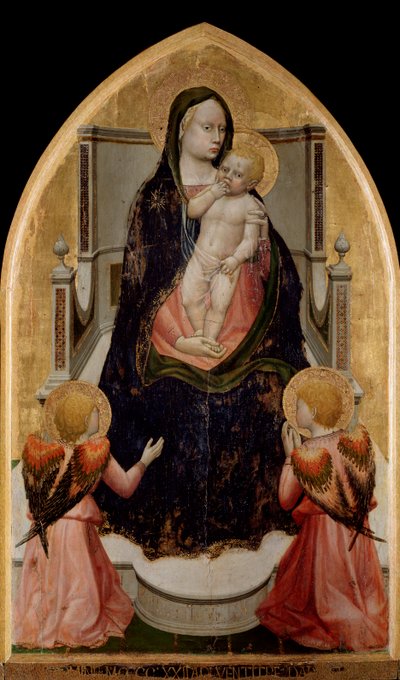 San Giovenale Triptych: العذراء والطفل ، اللوحة المركزية - المذبح بواسطة توماسو ماساتشيو