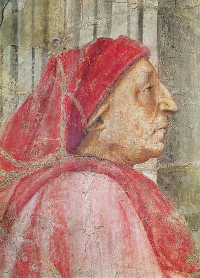 الثالوث الأقدس ، تفاصيل رأس المتبرع ، 1427-28 تفاصيل الجدارية 173689 بواسطة توماسو ماساتشيو
