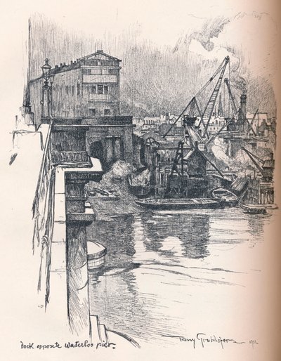 قفص الاتهام مقابل رصيف واترلو ، c1902 بواسطة توني جروبهوفر