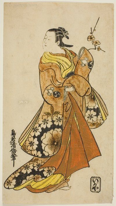 الممثل ناكامورا تاكسابورو الأول في دور نسائي بواسطة Torii Kiyomasu II