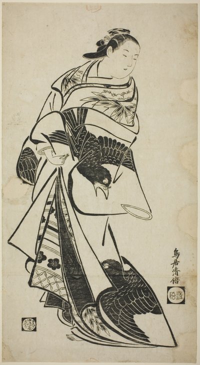 شخصية دائمة لامرأة بواسطة Torii Kiyomasu I