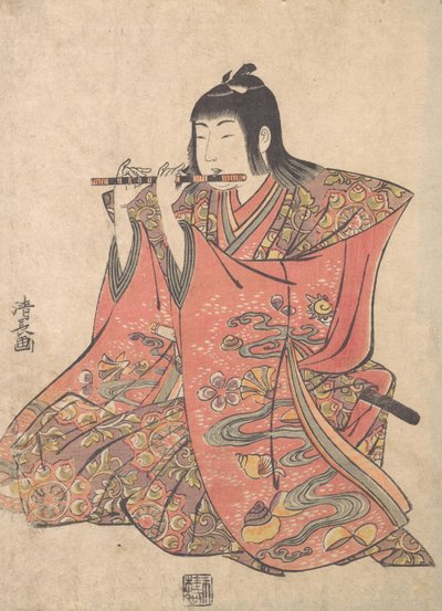 دمية تمثل فتى يعزف على الفلوت ، كاليفورنيا. 1780. بواسطة توري كيوناجا