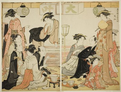 فناني ناكازو ، من سلسلة "مجموعة من الجمال المعاصر لأرباع المتعة (Tosei yuri bijin awase)" بواسطة توري كيوناجا