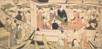 قارب المتعة على نهر سوميدا ، كاليفورنيا. 1788-90. بواسطة توري كيوناجا