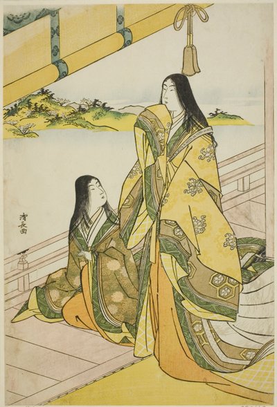 Sei Shonagon ورفيقها ، من سلسلة بلا عنوان من سيدات البلاط بواسطة توري كيوناجا