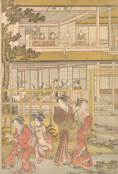 يلعب أورانوسوكي دور رجل أعمى مع نساء Ichiriki Joroya ، كاليفورنيا. 1790. بواسطة توري كيوناجا