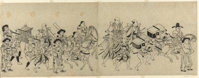وصول السفارة الكورية في إيدو بواسطة Torii Kiyonobu I
