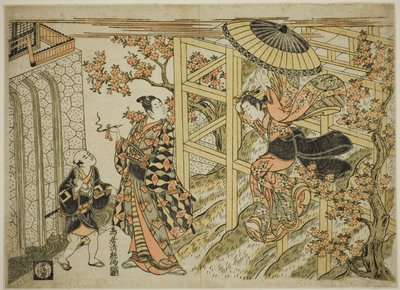 فتاة تقفز من معبد كيوميزو بواسطة Torii Kiyotsune