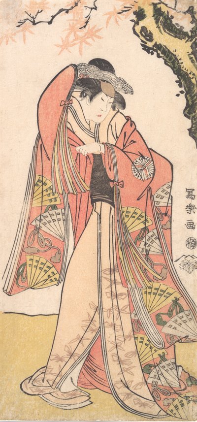الممثل ساكاكياما سانجورو الثاني في دور ابنة ميتشيناغا الأميرة أوتي ، 1794-1775. بواسطة توشوساي شاراكو