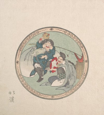 Ebisu و Daikoku ، اثنان من آلهة الحظ السبعة ، القرن التاسع عشر. بواسطة توتو هوكي