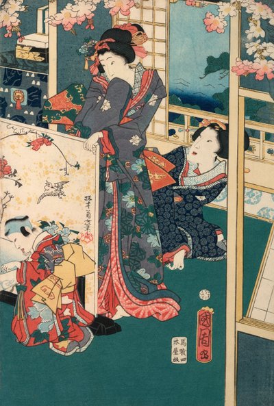 نزهة الربيع في فيلا Diptych: المرأة في الداخل بواسطة تويوهارا كونيتشيكا