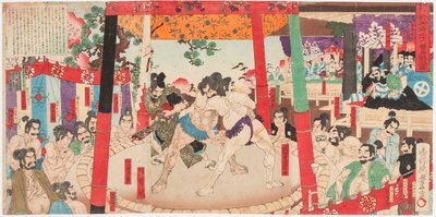 Toyotomi Hideyoshi 1537-1598) رسمه كاتو كيوماسا (1562-1611). رسمه يوتاكا أوتاغاوا (1859-1886) بواسطة تويونوبو أوتاغاوا