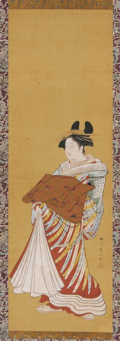 Yujo في موكب ، أواخر القرن الثامن عشر. بواسطة تويونوبو أوتاغاوا
