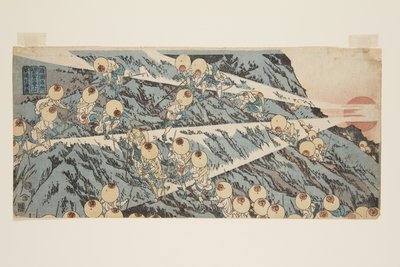 تسلق جبل فوجي في مقاطعة سوروجا ، الطريق إلى الضريح (Sunsh؟ miya-guchi tozan) (طباعة خشبية ملونة) بواسطة تويوتا هوكي