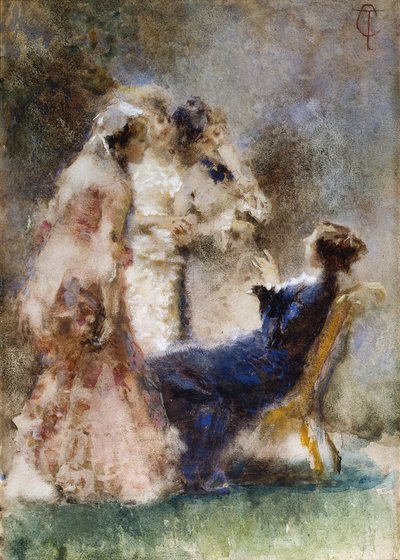 حياة عالية (محادثة حادة) par Cremona ، Tranquillo (1837-1878). لوحة مائية على كرتون ، مقاس 52x36،5 بواسطة ترانكيلو كريمونا