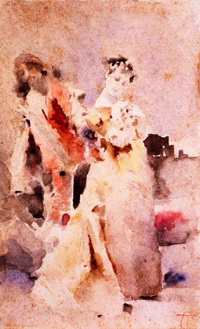 دعونا نصنع السلام ، بقلم ترانكويلو كريمونا ، رسم بالألوان المائية على الورق بواسطة ترانكيلو كريمونا